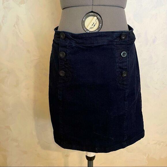 Loft denim button front sailor skirt with front buttons size 12 - Picture 1 of 9